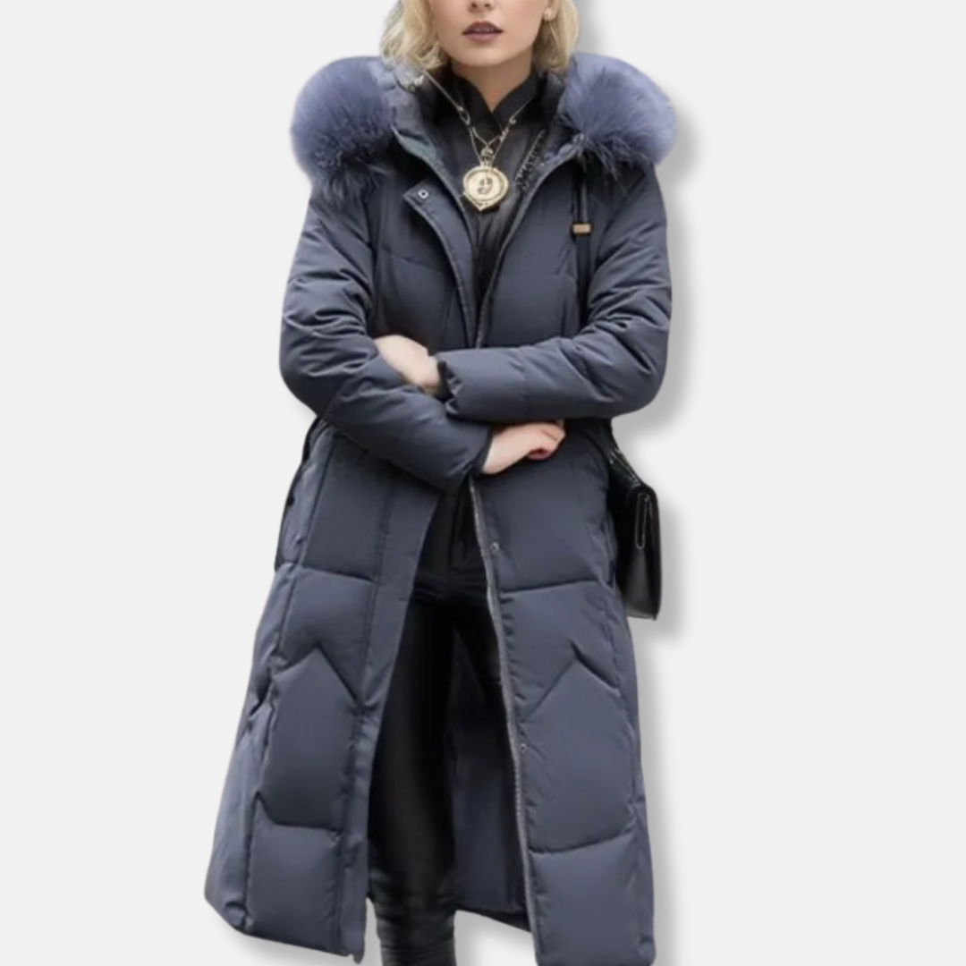 Isabella Hooded Puffer Coat | Quilted Fur Trimmed Hooded Puffer Coat