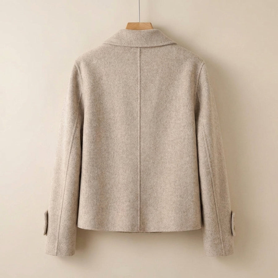 Viola Relaxed Fit Cropped Coat | Double-Breasted Short Coat