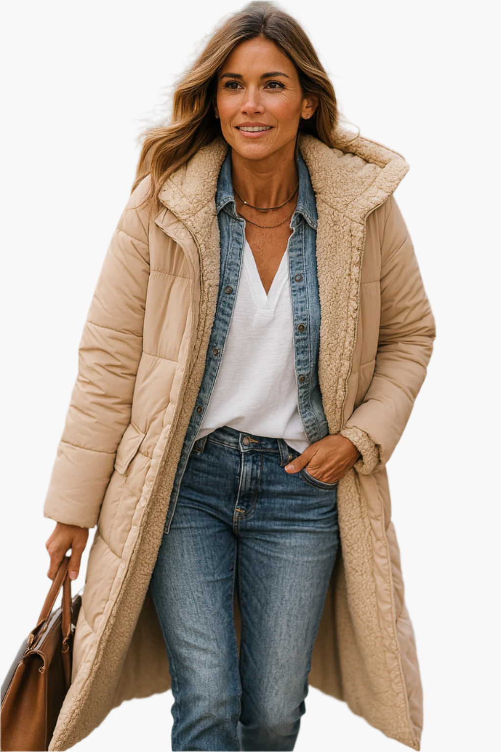 Isla Hooded Puffer Coat | Quilted Relaxed Fit Puffer Coat