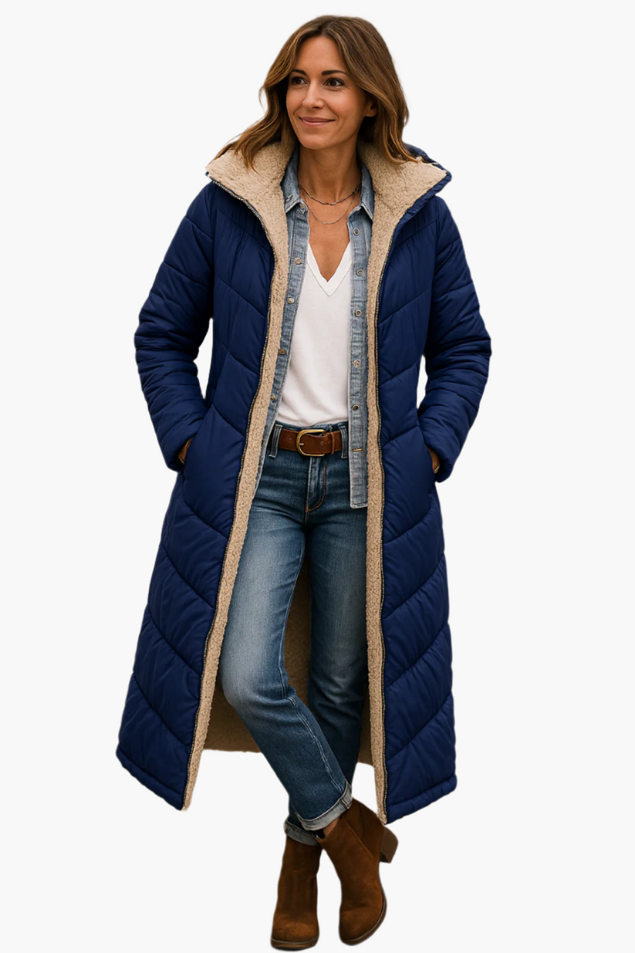 Isla Hooded Puffer Coat | Quilted Relaxed Fit Puffer Coat