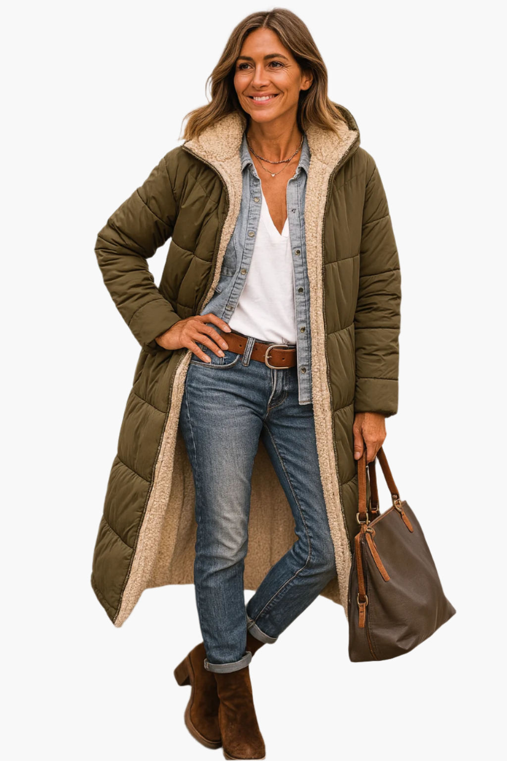 Isla Hooded Puffer Coat | Quilted Relaxed Fit Puffer Coat