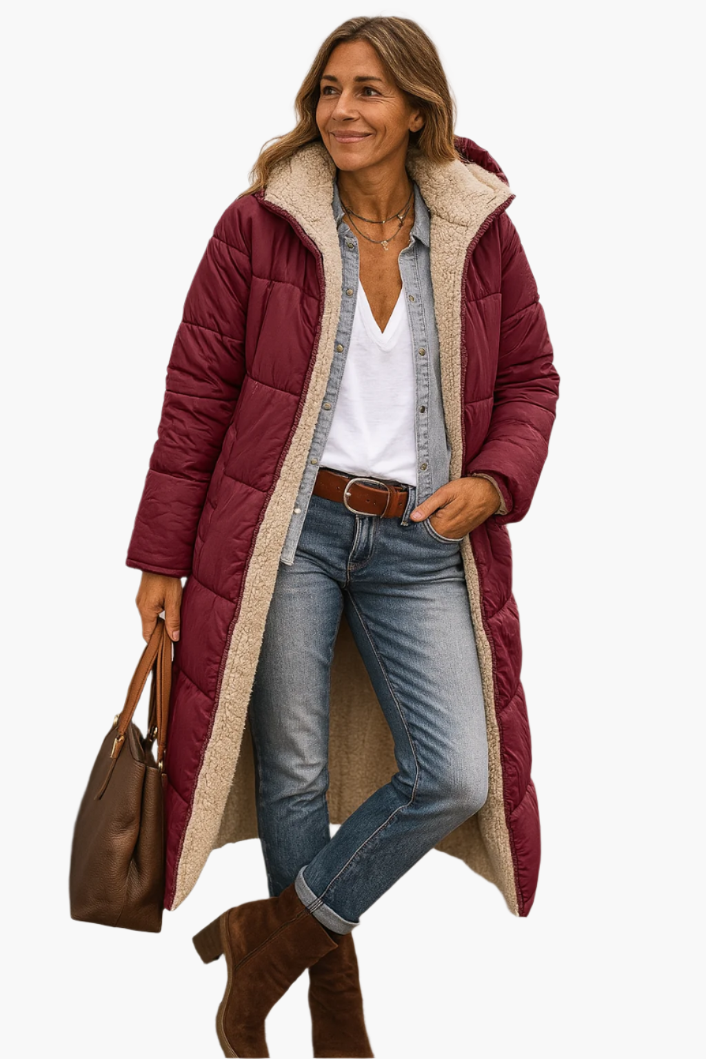 Isla Hooded Puffer Coat | Quilted Relaxed Fit Puffer Coat