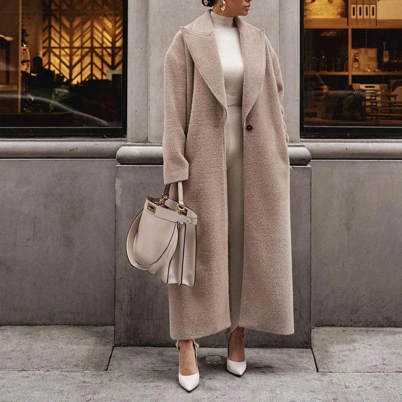 Isabella Oversized Wrap Coat | Collared Long Sleeve Coat