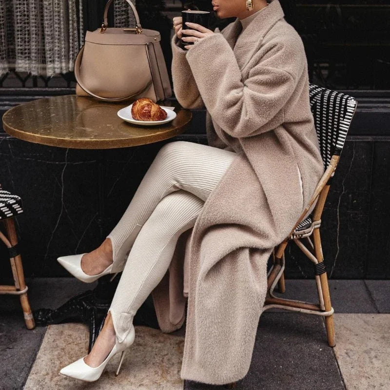 Isabella Oversized Wrap Coat | Collared Long Sleeve Coat