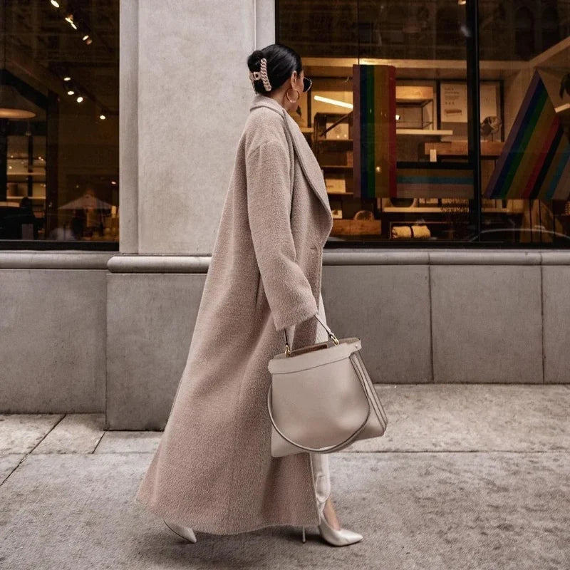 Isabella Oversized Wrap Coat | Collared Long Sleeve Coat