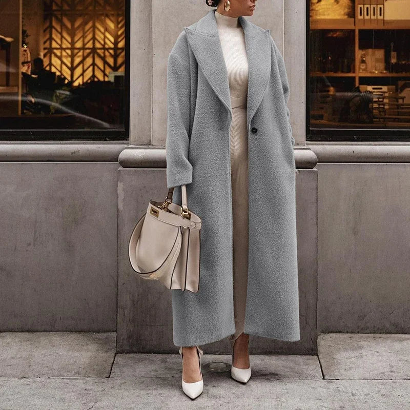 Isabella Oversized Wrap Coat | Collared Long Sleeve Coat