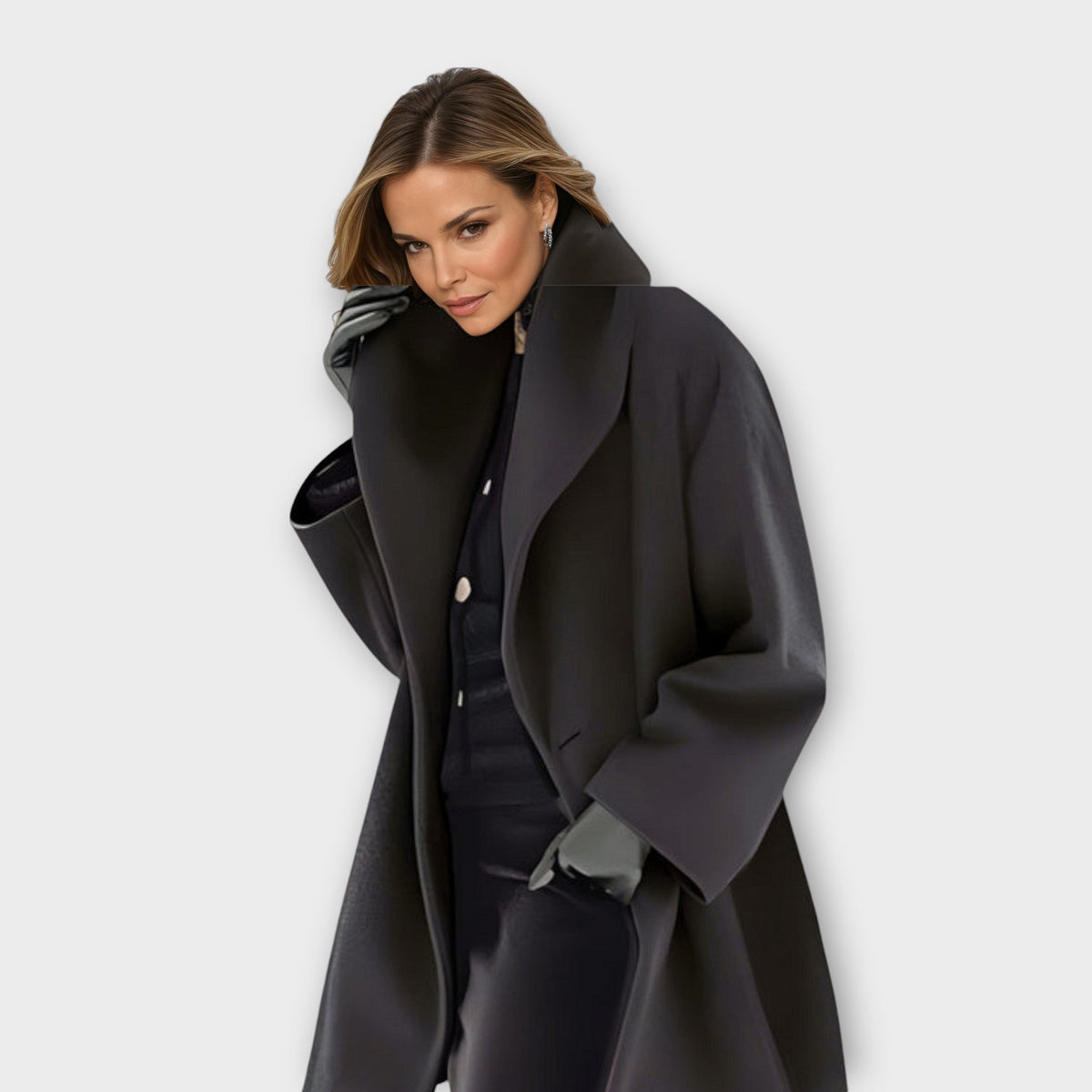 Isabella Oversized Hooded Coat | Mid-Thigh Hooded Coat